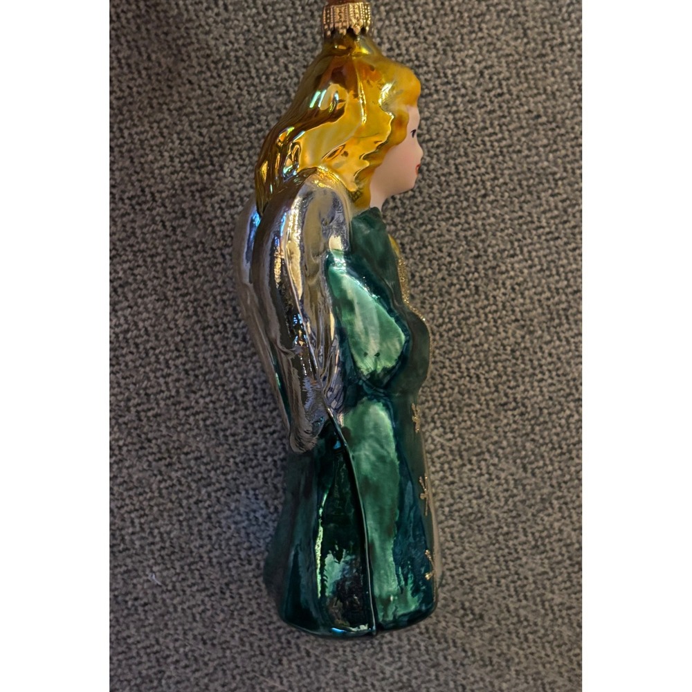 Christborn Hand Blown Glass Christmas Ornament Angel Candle Hand Painted Germany - Picture 4 of 8